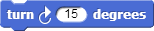 Turn Right 15 Degrees Block