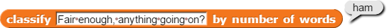 classify a message that evaluates to HAM