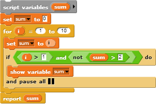 sum of nums with check block