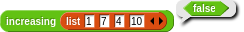 increasing of (1 7 4 10) returning false