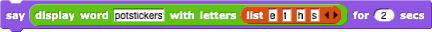 display word inside a say block