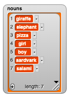 giraffe, elephant, pizza, etc.