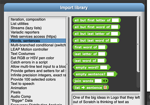 words sentences lib