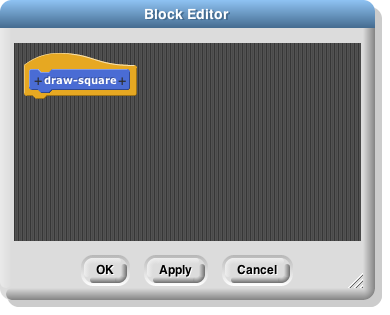 Block Editor for 'draw square'