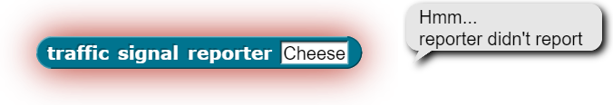 example of failed traffic signal reporter 'Cheese' with output 'did not report'