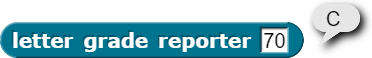 example of letter grade reporter '70' with output 'C'