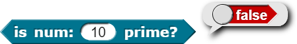 example of is 10 prime and reports false