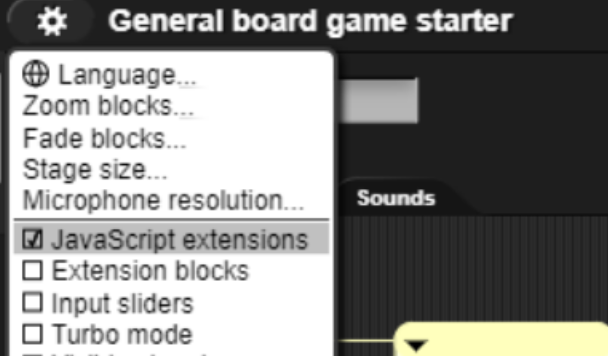 example showing "JavaScript" extensions turned on